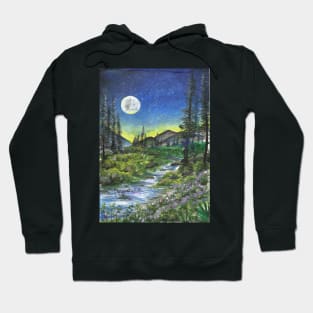 river under the moonlight Hoodie